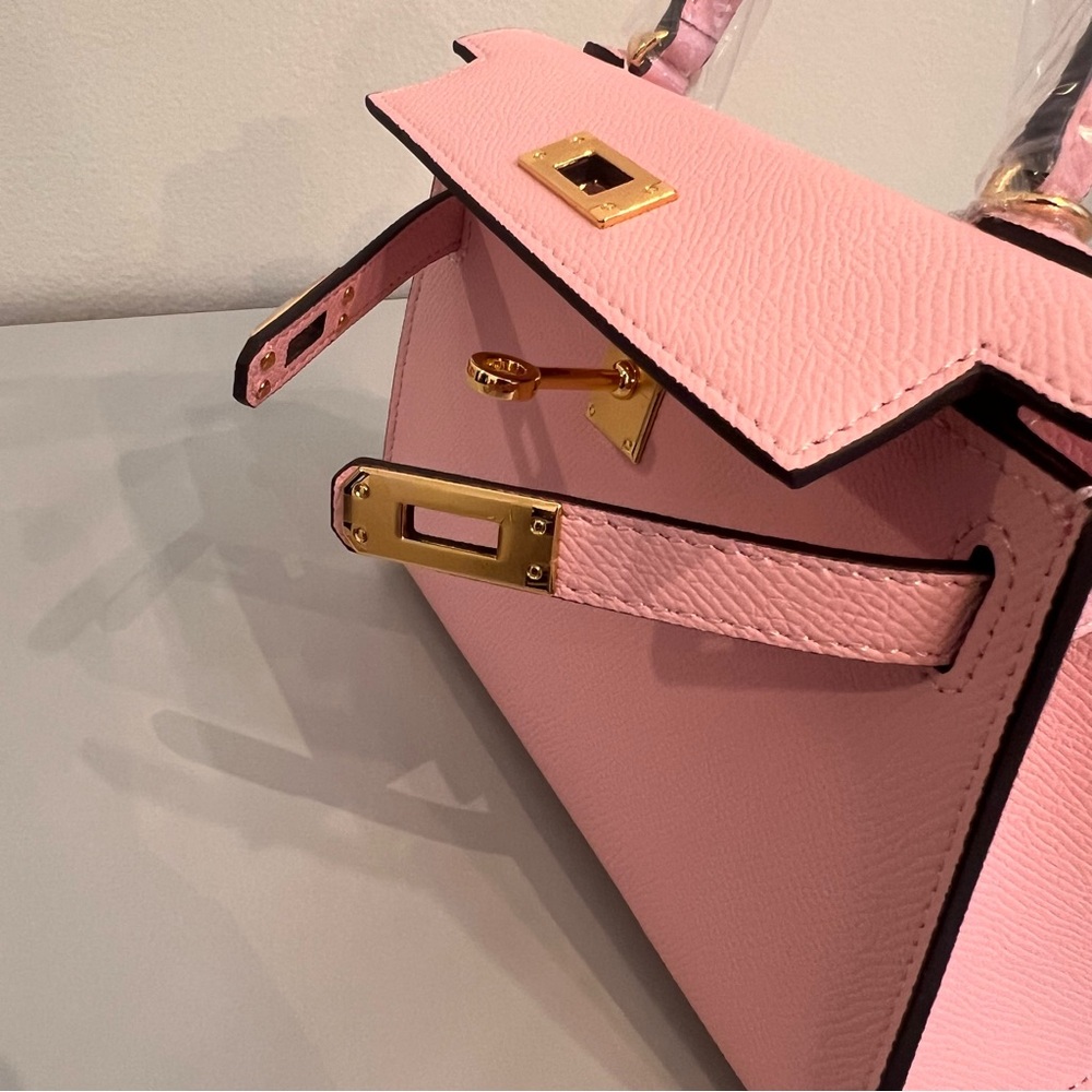 19cm Epsom Leather mini handbag with shoulder strap, Gold hardware - Picture 6 of 12